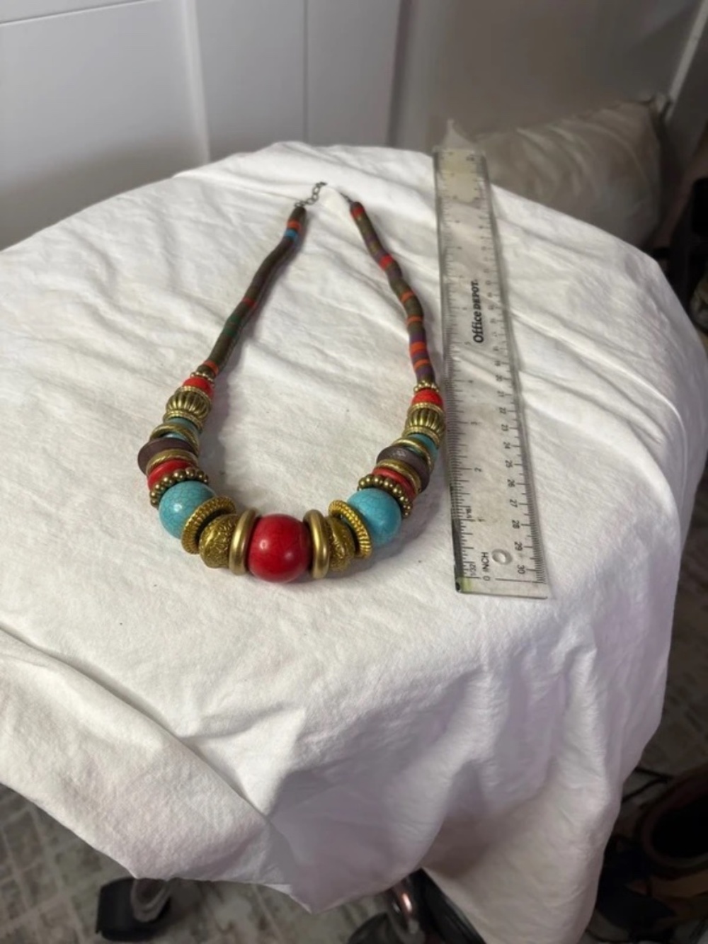 Bohemian Multicolor Beaded Statement Necklace - Unbranded